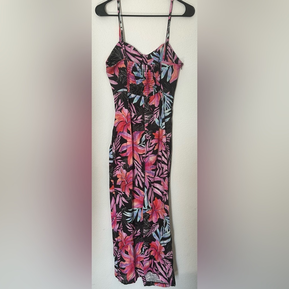 Zara Pink and Blue Bodycon Midi Dress Spaghetti Strap size S - Picture 2 of 8